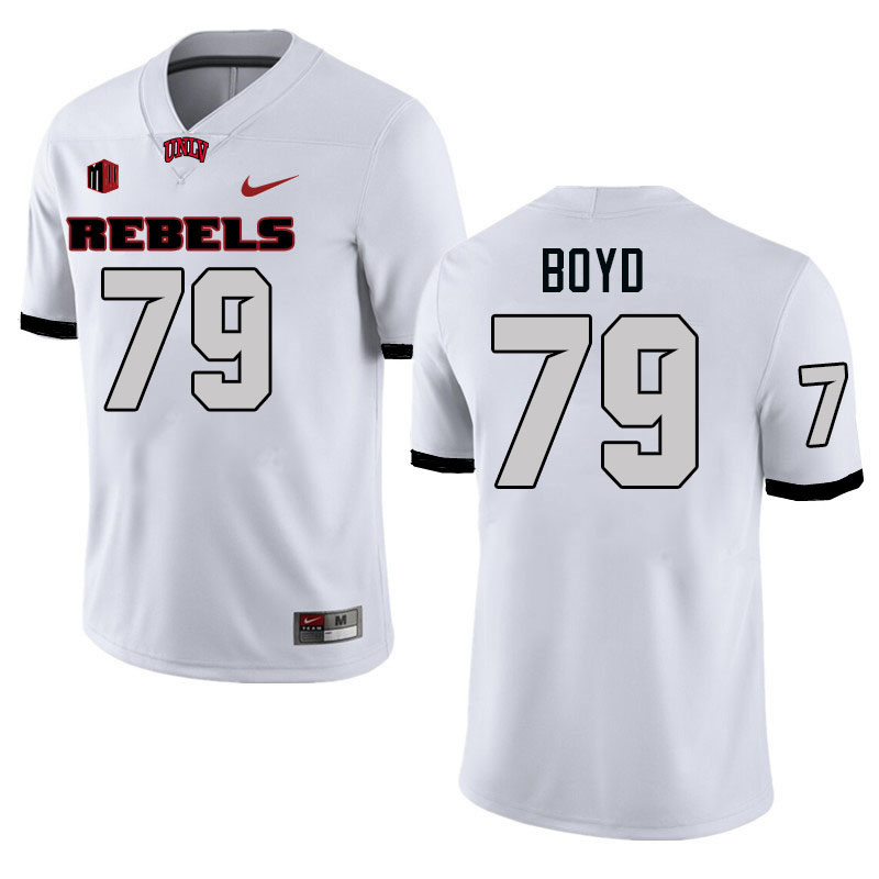 Men #79 Austin Boyd UNLV Rebels College Football Jerseys Stitched-White
